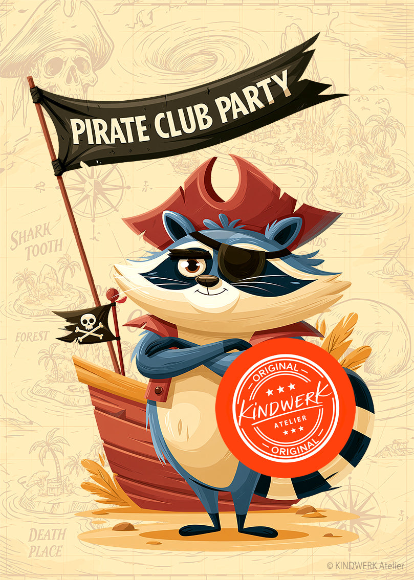 PIRATEN PARTY – Einladungskarten für den Kindergeburtstag (10er Set)