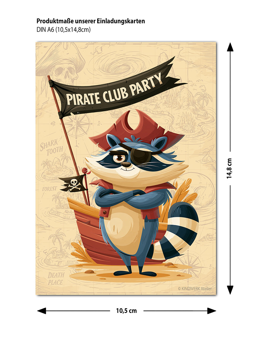 PIRATEN PARTY – Einladungskarten für den Kindergeburtstag (10er Set)