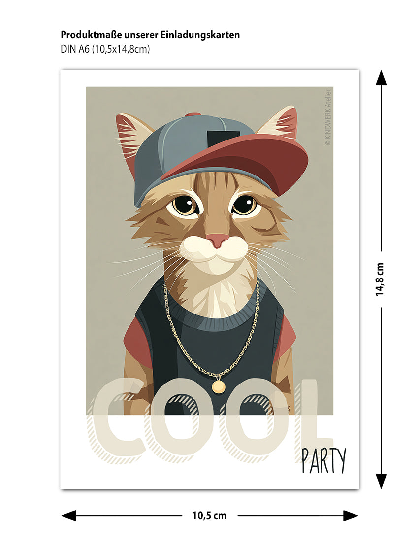 COOL PARTY – Einladungskarten für den Kindergeburtstag (10er Set)