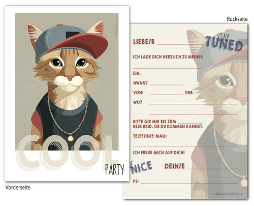COOL PARTY – Einladungskarten für den Kindergeburtstag (10er Set)