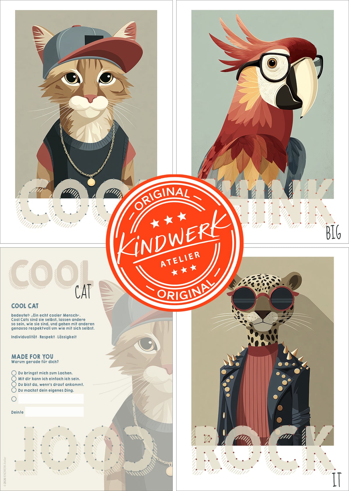 Prickel- und Stickkarten "COOL KIDS Collection"